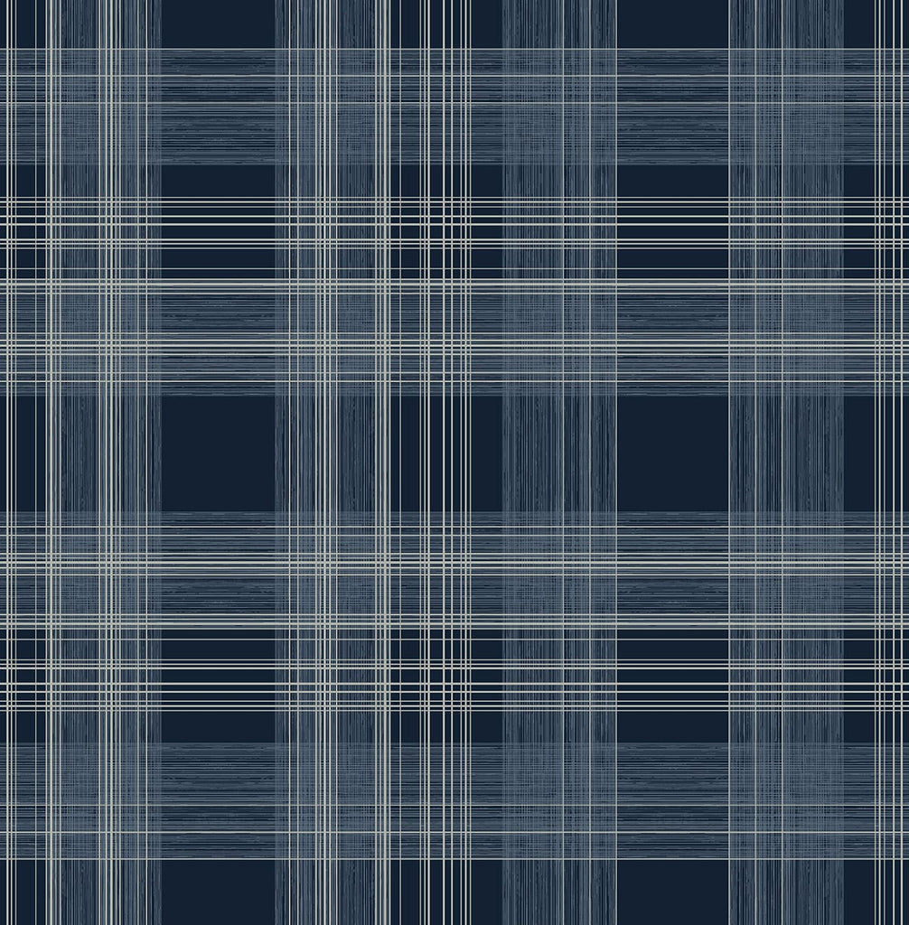 Malibu PS Rad Plaid Contemporary Plaid - Denim Blue | Peel and Stick Removable Wallpaper