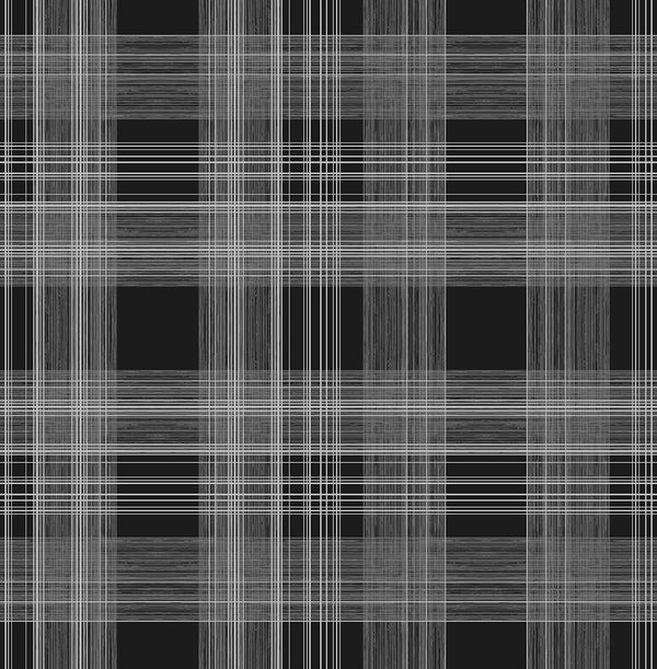 Malibu Ps Rad Plaid Contemporary Plaid - Onyx | Peel and Stick Removable Wallcovering