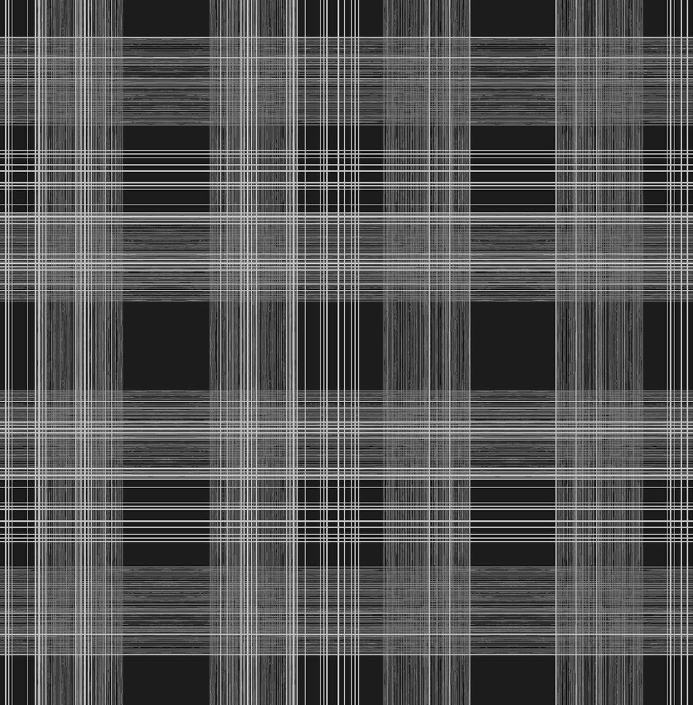 Malibu PS Rad Plaid Contemporary Plaid - Onyx | Peel and Stick Removable Wallpaper