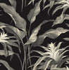Malibu PS Palma Tropical Botanical - Onyx & Alloy | Peel and Stick Removable Wallpaper