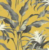Malibu PS Palma Tropical Botanical - Golden & Moonstone Grey | Peel and Stick Removable Wallpaper