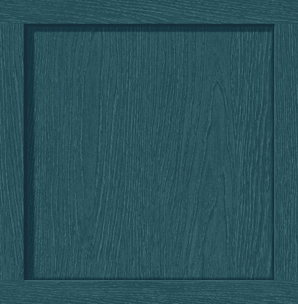 Malibu PS Squared Away Rustic Wood - Teal | Peel and Stick Removable Wallpaper