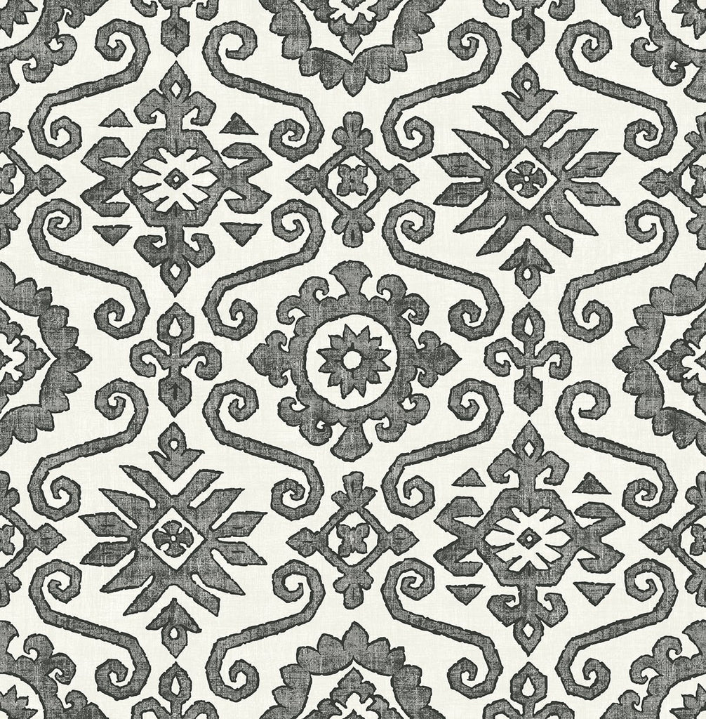 Malibu PS Augustine Contemporary Geometric - Charcoal & Linen | Peel and Stick Removable Wallpaper