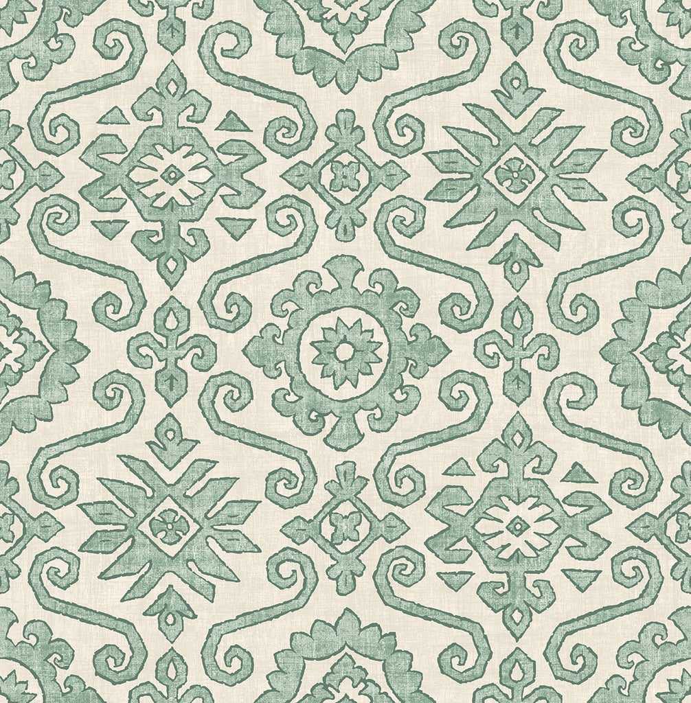Malibu PS Augustine Contemporary Geometric - Mineral Green | Peel and Stick Removable Wallpaper