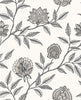 Malibu PS Jaclyn Contemporary Floral - Charcoal & Sandstone | Peel and Stick Removable Wallpaper