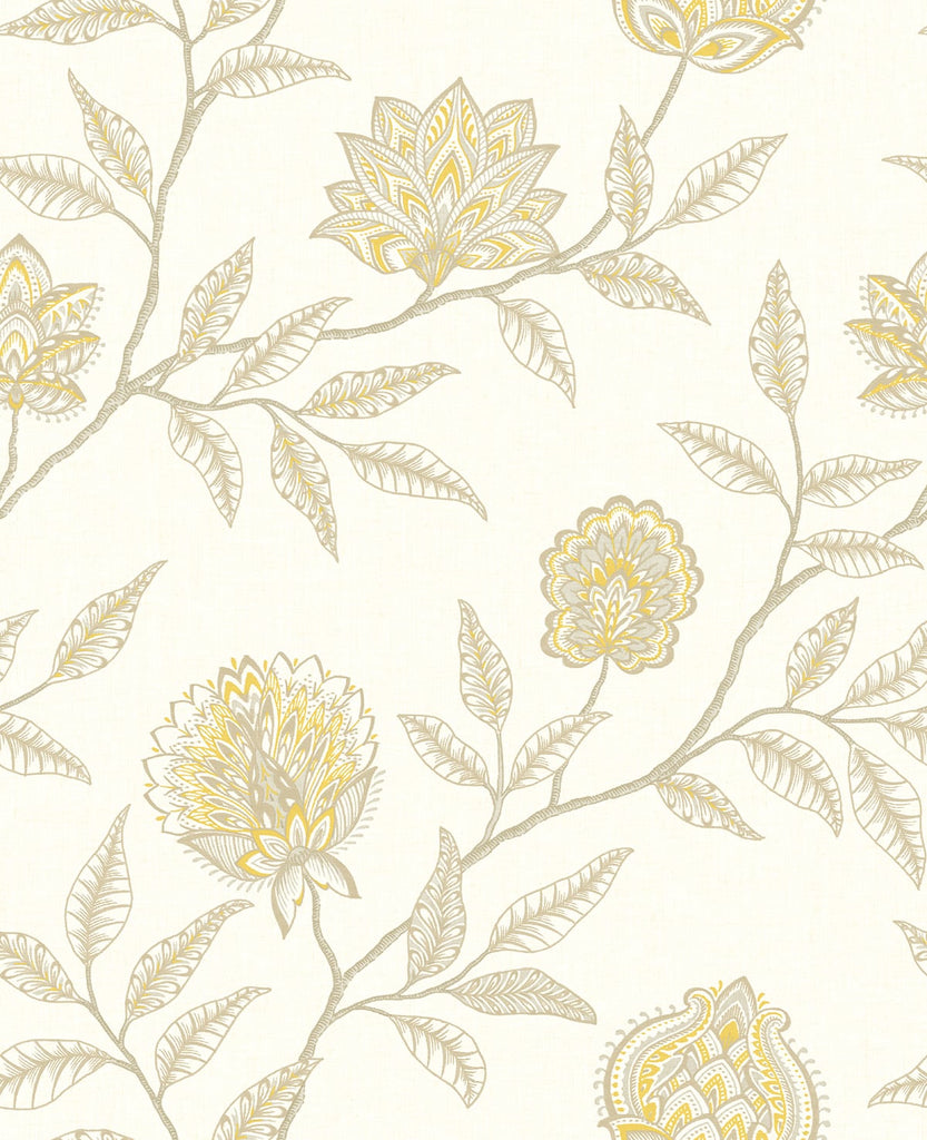 Malibu PS Jaclyn Contemporary Floral - Blonde & Sandstone | Peel and Stick Removable Wallpaper