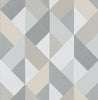 Malibu PS Marquetry Contemporary Geometric - Warm Stone | Peel and Stick Removable Wallpaper