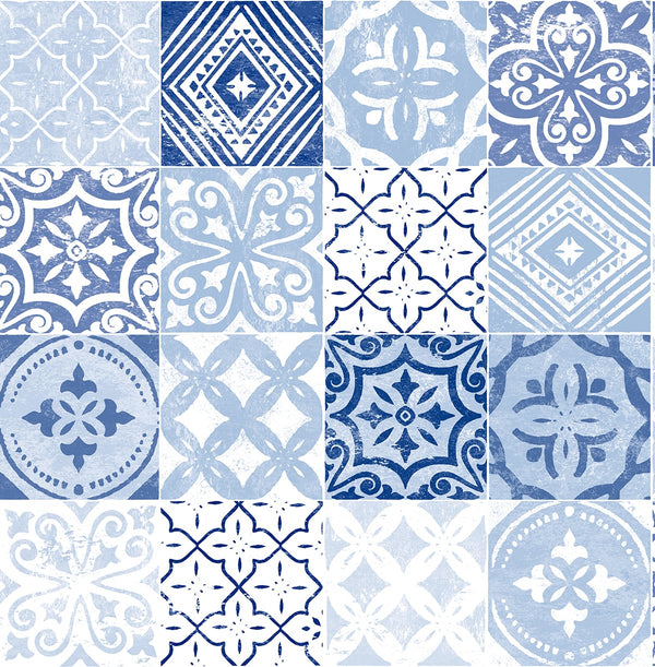Malibu Ps Tilework Contemporary Tile - Glacier Blue | Peel and Stick Removable Wallcovering