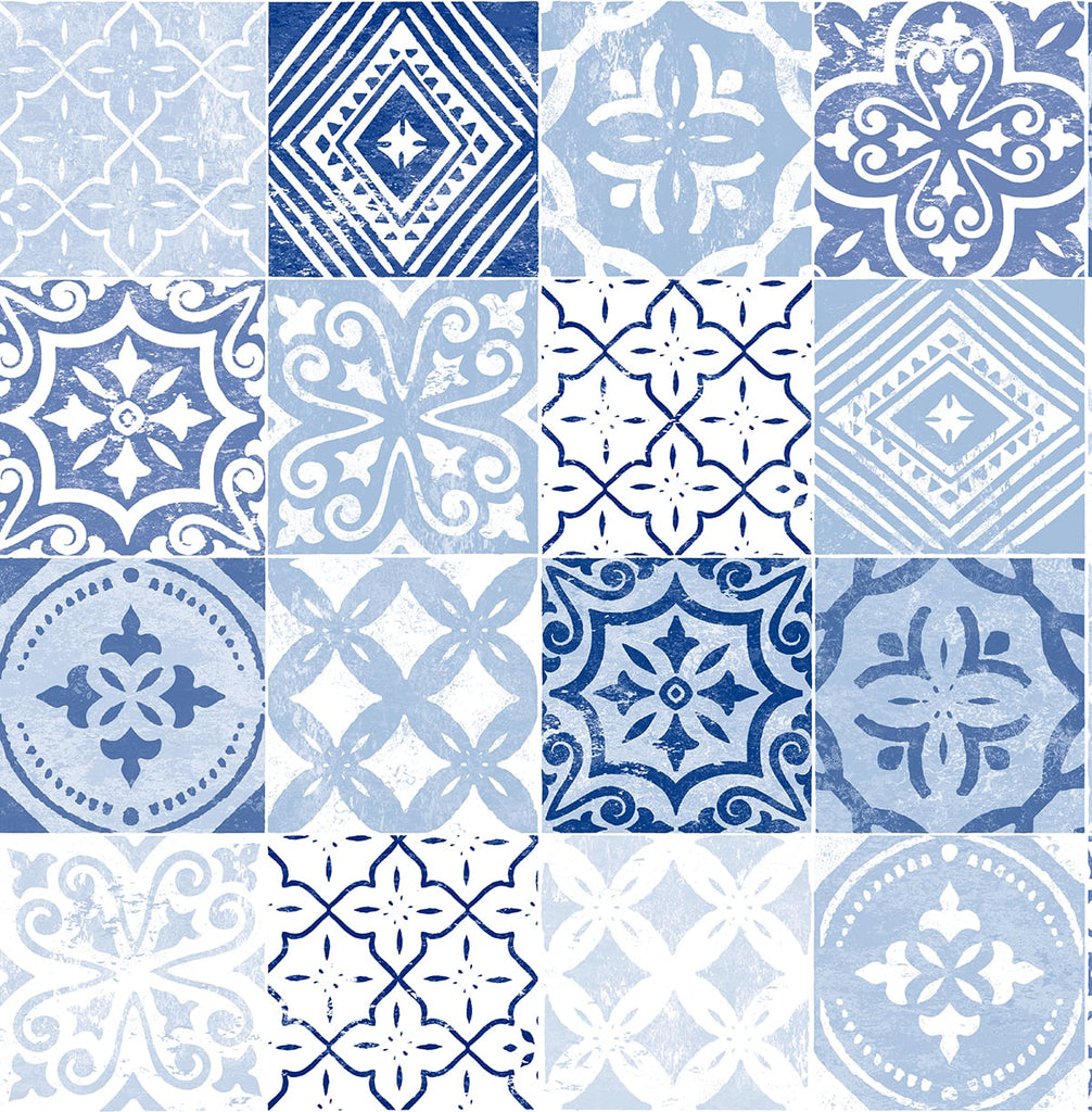 Malibu PS Tilework Contemporary Tile - Glacier Blue | Peel and Stick Removable Wallpaper
