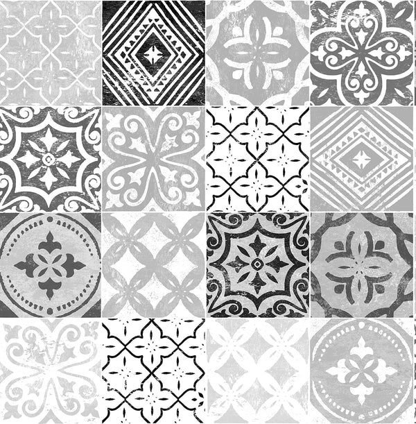 Malibu Ps Tilework Contemporary Tile - Greystone | Peel and Stick Removable Wallcovering