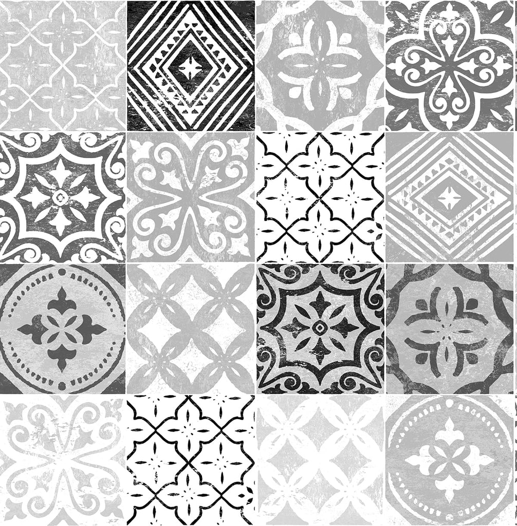 Malibu PS Tilework Contemporary Tile - Greystone | Peel and Stick Removable Wallpaper