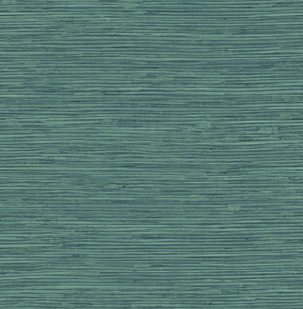 Malibu PS Saybrook Faux Rushcloth Contemporary Grasscloth - Paradise Teal | Peel and Stick Removable Wallpaper
