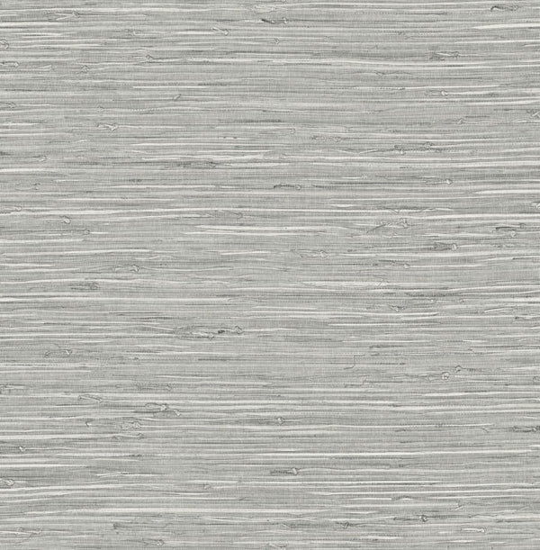 Malibu Ps Saybrook Faux Rushcloth Contemporary Grasscloth - Cove Grey & Metallic Silver | Peel and Stick Removable Wallcovering