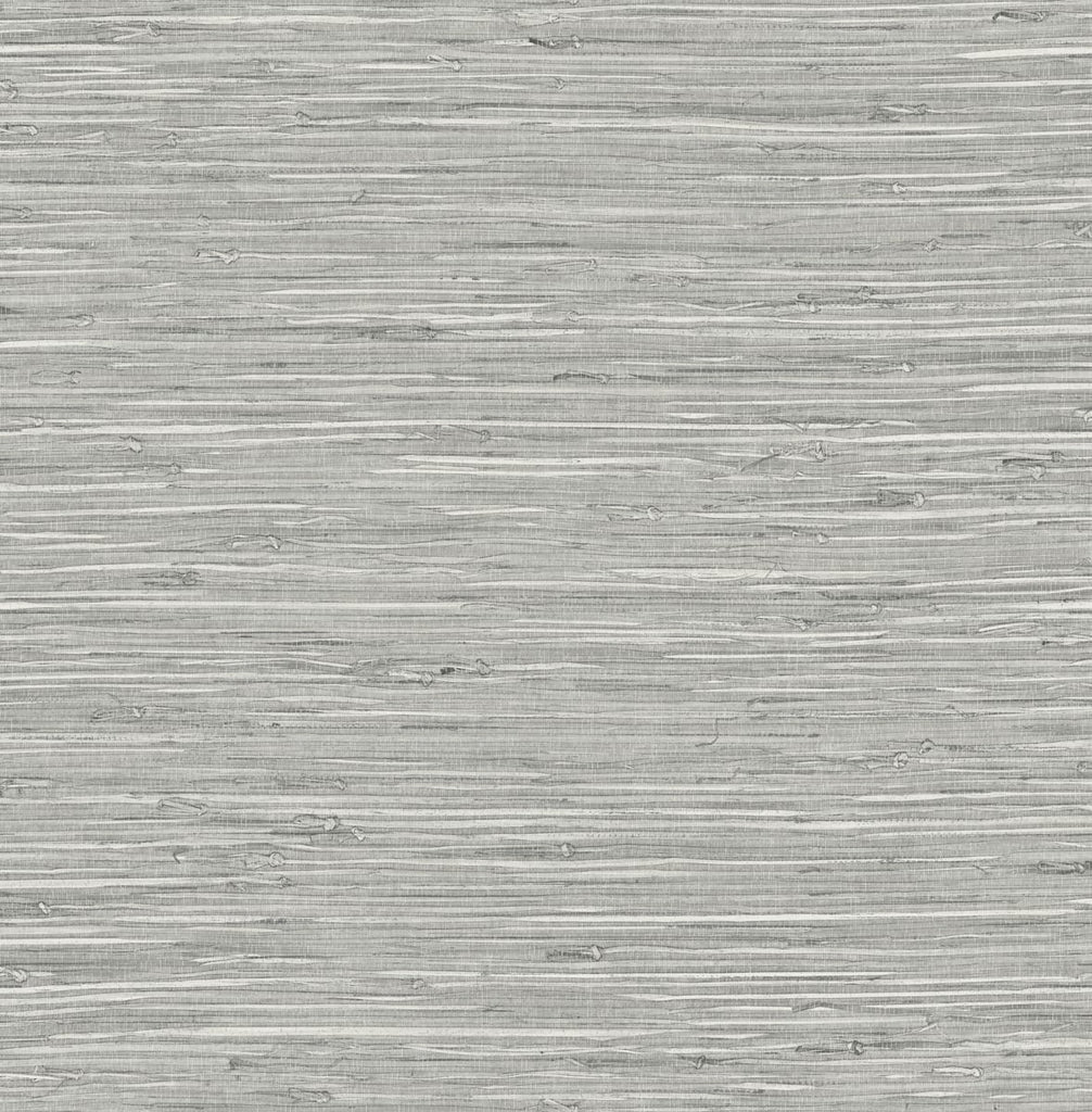 Malibu PS Saybrook Faux Rushcloth Contemporary Grasscloth - Cove Grey & Metallic Silver | Peel and Stick Removable Wallpaper