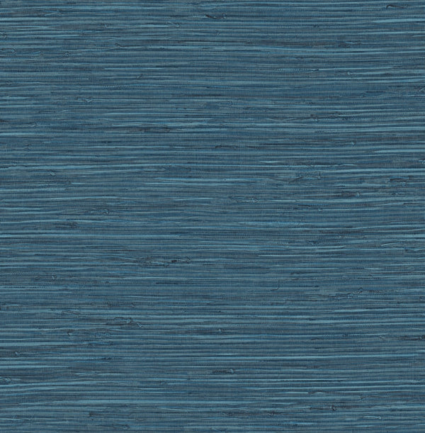 Malibu Ps Saybrook Faux Rushcloth Contemporary Grasscloth - Nautica Blue | Peel and Stick Removable Wallcovering