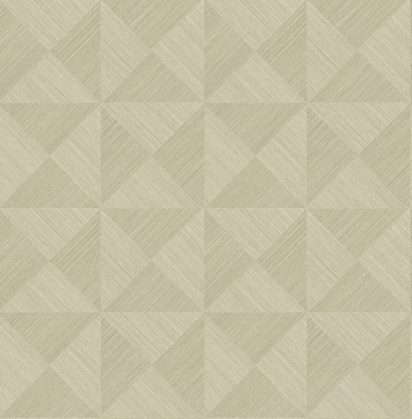 Malibu Ps Geo Inlay Contemporary Grasscloth - Khaki | Peel and Stick Removable Wallcovering