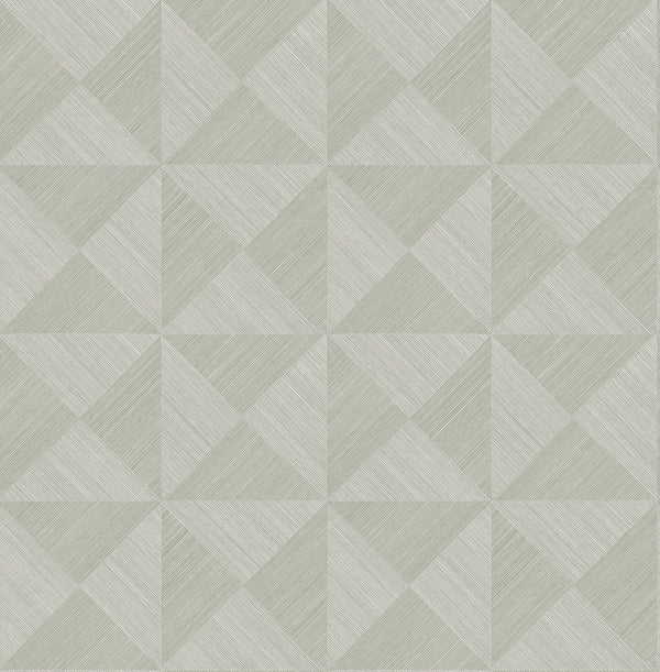 Malibu Ps Geo Inlay Contemporary Grasscloth - Lunar Grey | Peel and Stick Removable Wallcovering