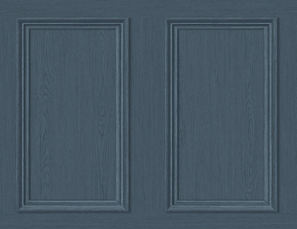 Malibu PS Faux Wood Panel Rustic Wood - Denim Blue | Peel and Stick Removable Wallpaper