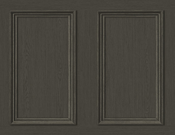 Malibu Ps Faux Wood Panel Rustic Wood - Charcoal | Peel and Stick Removable Wallcovering