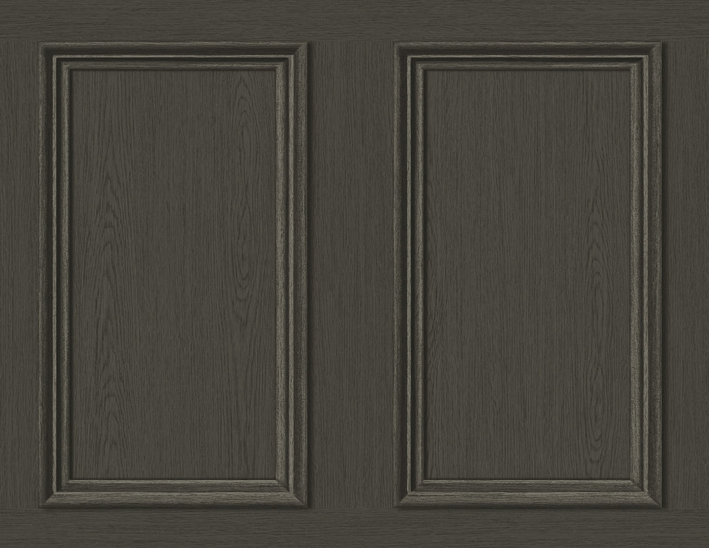 Malibu PS Faux Wood Panel Rustic Wood - Charcoal | Peel and Stick Removable Wallpaper