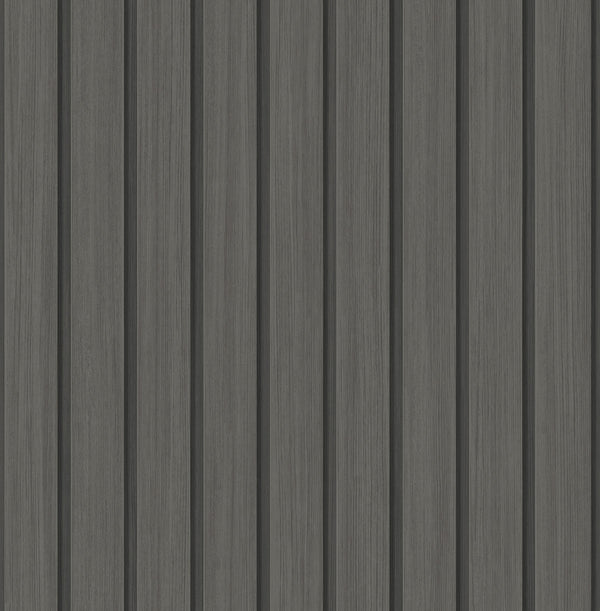 Malibu Ps Faux Wooden Slats Rustic Wood - Charcoal | Peel and Stick Removable Wallcovering