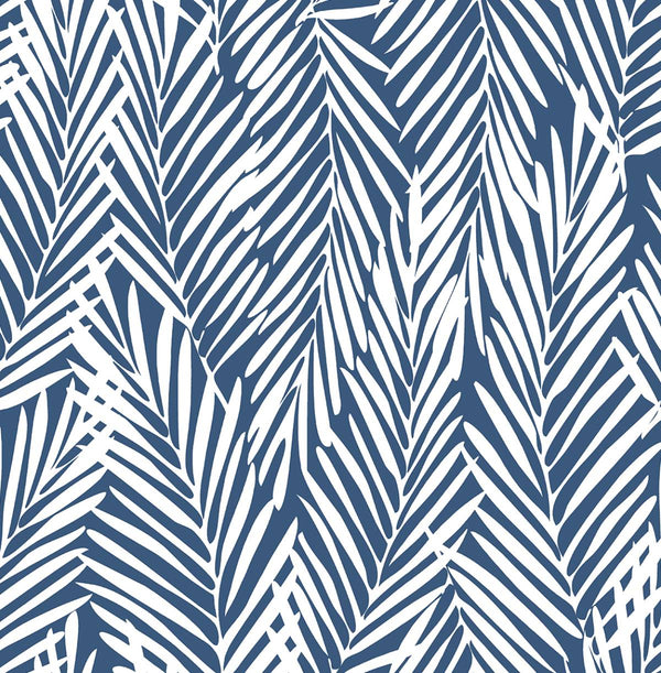 Malibu Ps Mod Palm Coastal Botanical - Coastal Blue | Peel and Stick Removable Wallcovering
