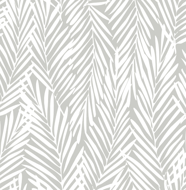 Malibu Ps Mod Palm Coastal Botanical - Harbor Grey | Peel and Stick Removable Wallcovering