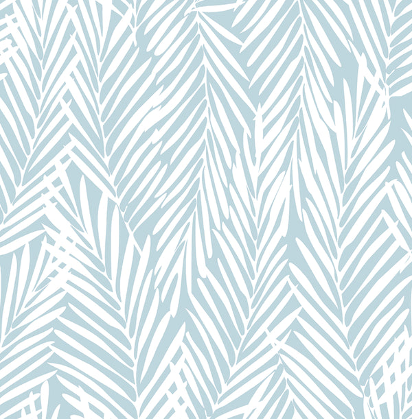 Malibu Ps Mod Palm Coastal Botanical - Blue Skies | Peel and Stick Removable Wallcovering
