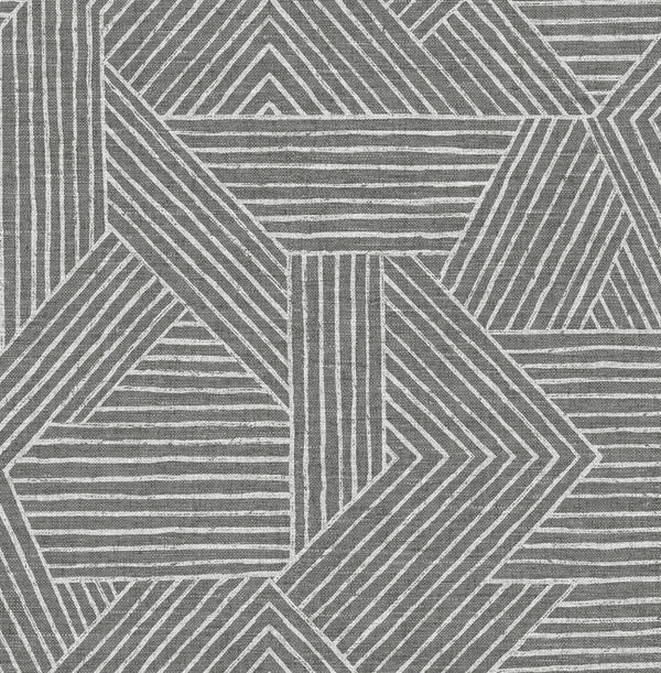 Malibu Ps Etched Geometric Contemporary Geometric - Pewter | Peel and Stick Removable Wallcovering
