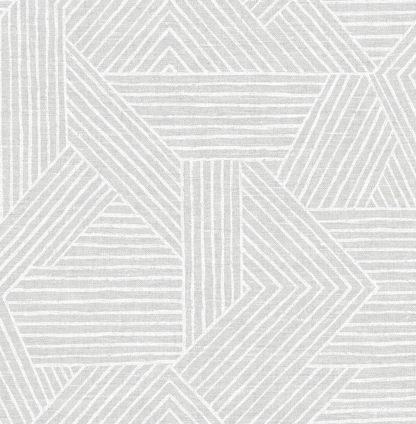 Malibu Ps Etched Geometric Contemporary Geometric - Salt Glaze | Peel and Stick Removable Wallcovering