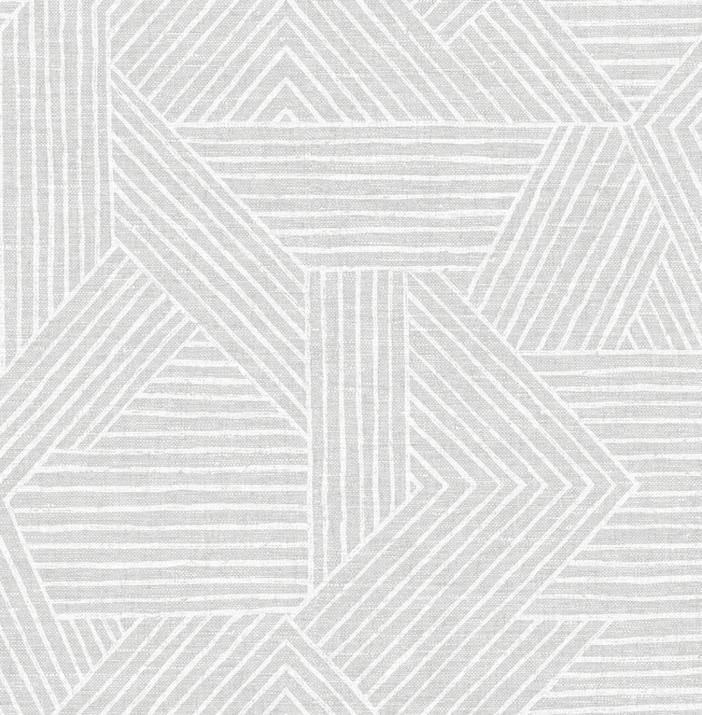 Malibu PS Etched Geometric Contemporary Geometric - Salt Glaze | Peel and Stick Removable Wallpaper