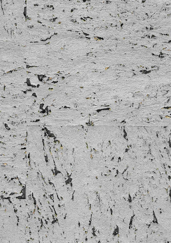 Cinque Terre Cork - Silver / Black Wallcovering | Phillipe Romano