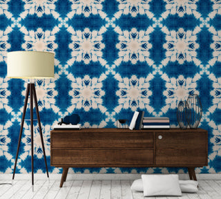 Shibori Butterfly - Blue, White Wallcovering | Mind the Gap