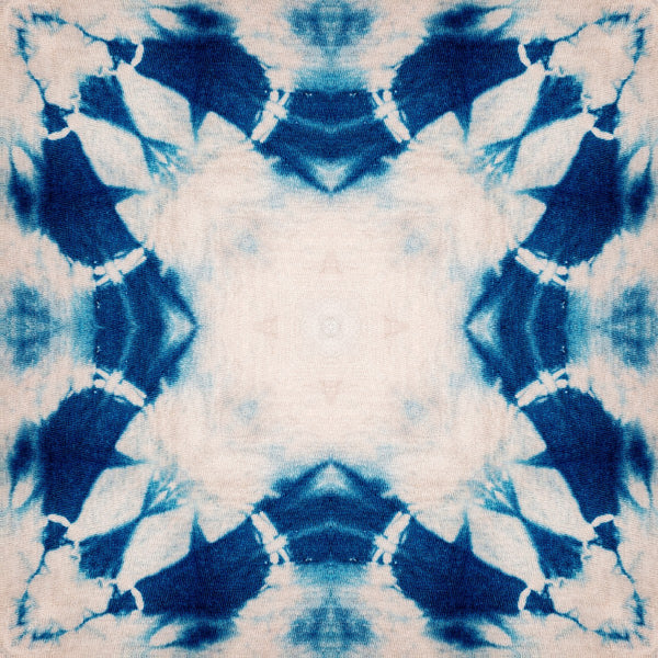 Shibori Flower - Blue, White Wallcovering | Mind the Gap