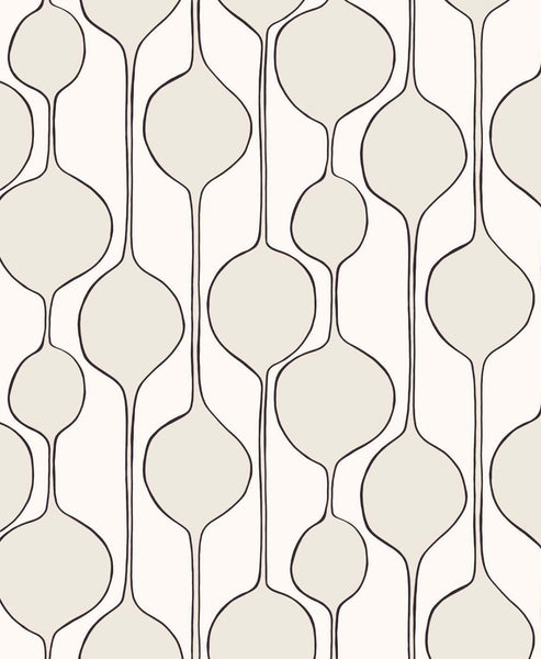 Malibu Minimalist Geometric  Wallpaper - Contemporary Geometric - Marshmallow | Malibu Wallpaper