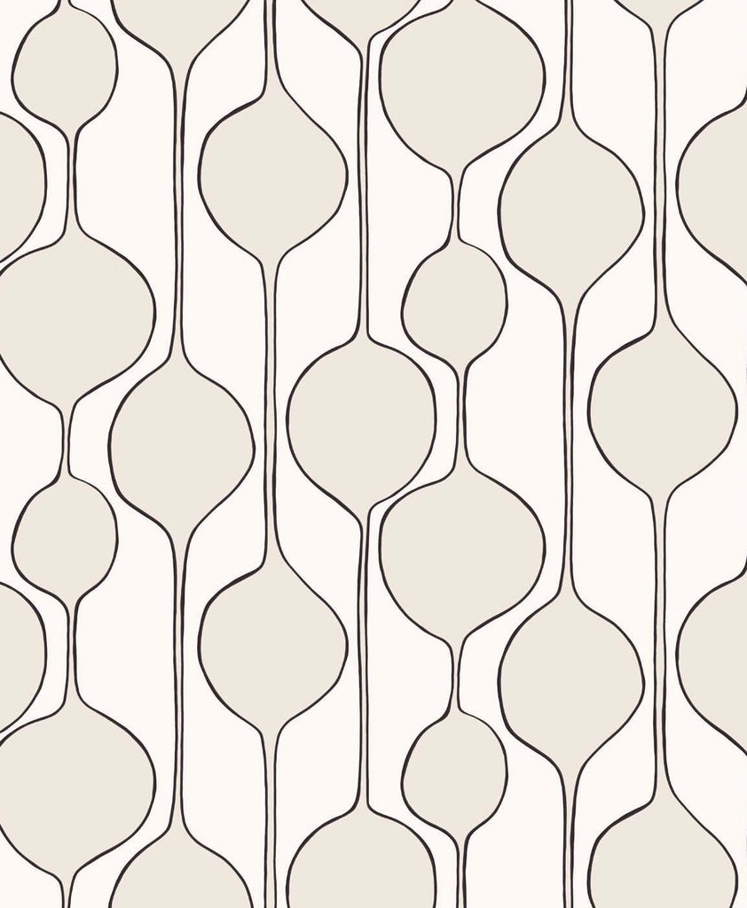 Malibu Minimalist Geometric  Wallpaper - Contemporary Geometric - Marshmallow | Malibu Wallpaper
