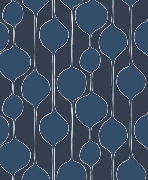 Malibu Minimalist Geometric  Wallpaper - Contemporary Geometric - Celtic Blue | Malibu Wallpaper