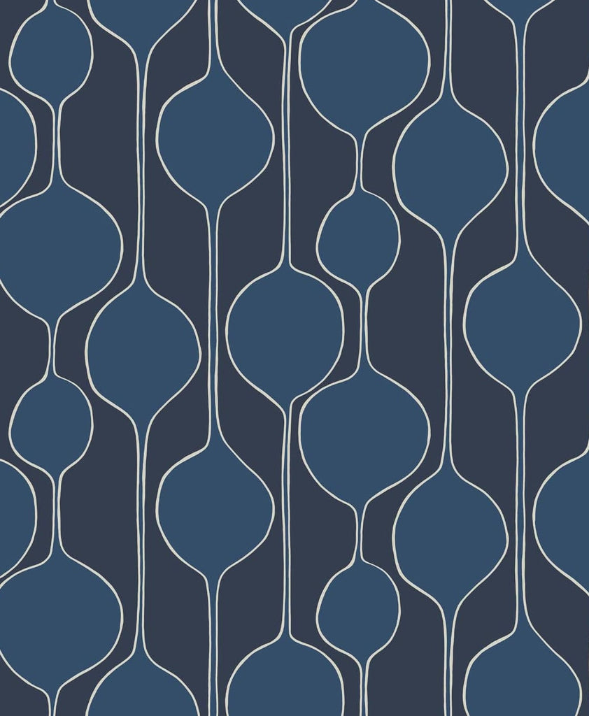 Malibu Minimalist Geometric  Wallpaper - Contemporary Geometric - Celtic Blue | Malibu Wallpaper