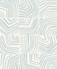 Malibu Linework Maze Wallpaper - Contemporary Geometric - Sky Blue | Malibu Wallpaper
