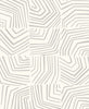 Malibu Linework Maze Wallpaper - Contemporary Geometric - Fog | Malibu Wallpaper