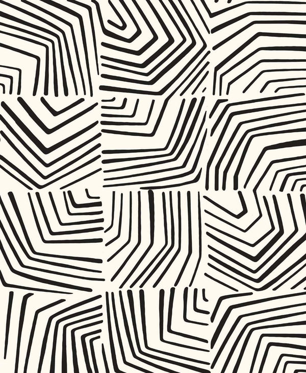 Linework Maze Contemporary Geometric - Inkwell | Architectural Wallcoverings