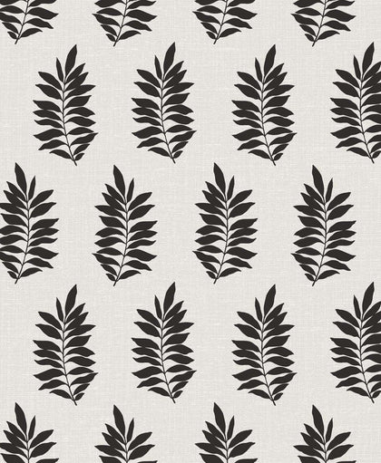 Pinnate Silhouette Contemporary Botanical - Onyx | Architectural Wallcoverings