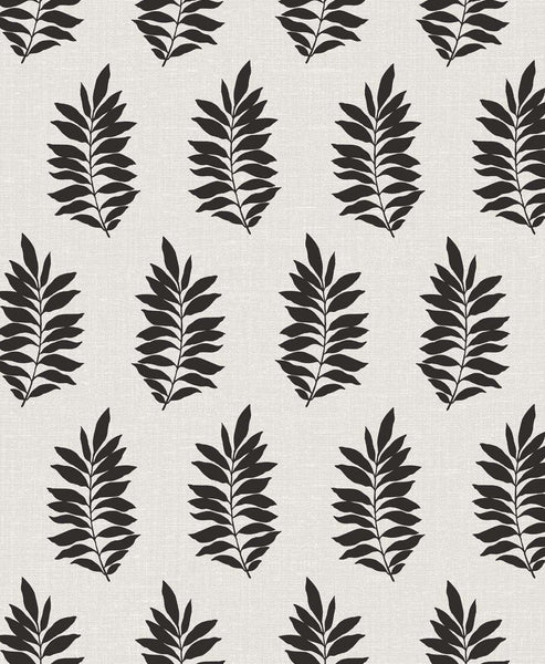 Malibu Pinnate Silhouette Wallpaper - Contemporary Botanical - Onyx | Malibu Wallpaper