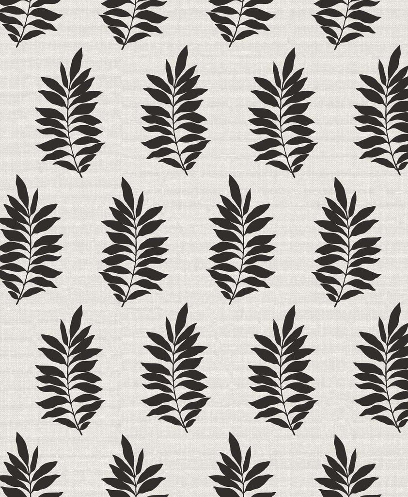 Malibu Pinnate Silhouette Wallpaper - Contemporary Botanical - Onyx | Malibu Wallpaper