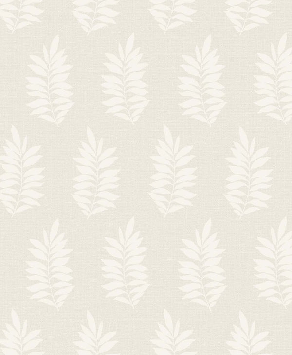 Pinnate Silhouette Contemporary Botanical - Almond | Architectural Wallcoverings