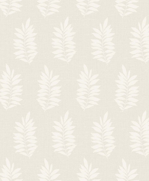Malibu Pinnate Silhouette Wallpaper - Contemporary Botanical - Almond | Malibu Wallpaper