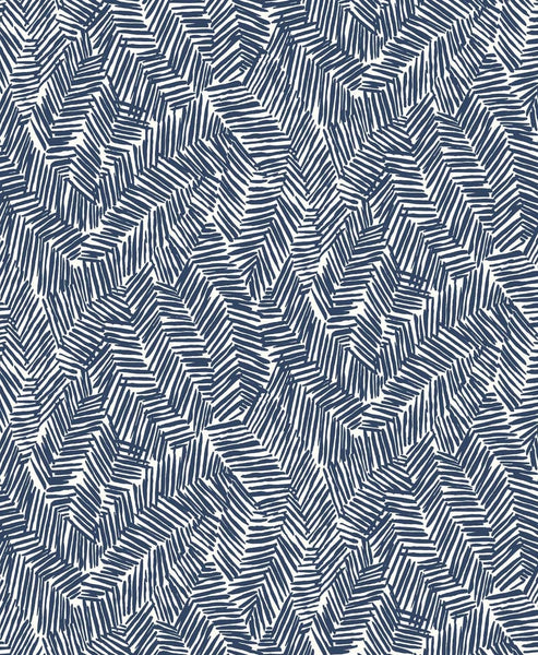 Malibu Lush  Wallpaper - Contemporary Abstract - Navy Blue | Malibu Wallpaper
