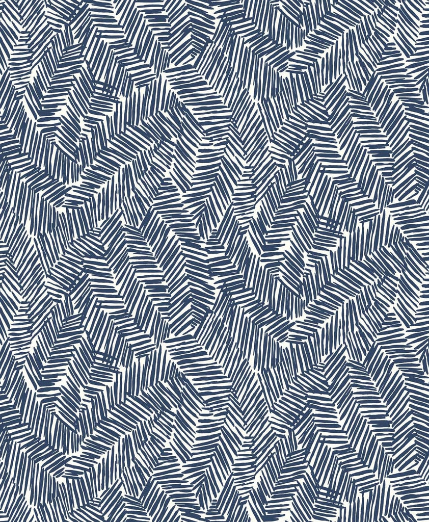 Malibu Lush  Wallpaper - Contemporary Abstract - Navy Blue | Malibu Wallpaper