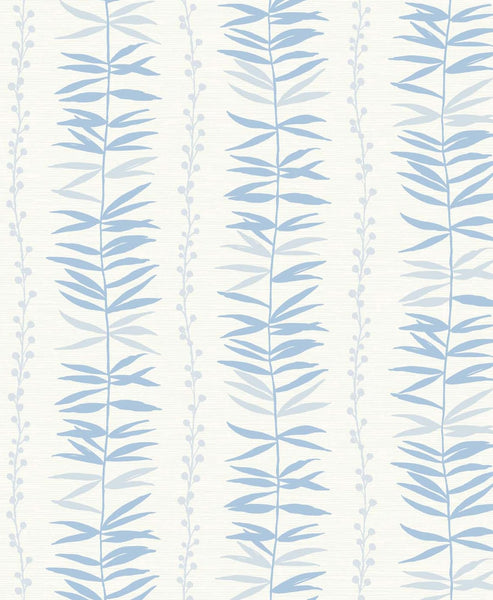 Malibu Summer Garland  Wallpaper - Contemporary Botanical - Sky Blue | Malibu Wallpaper