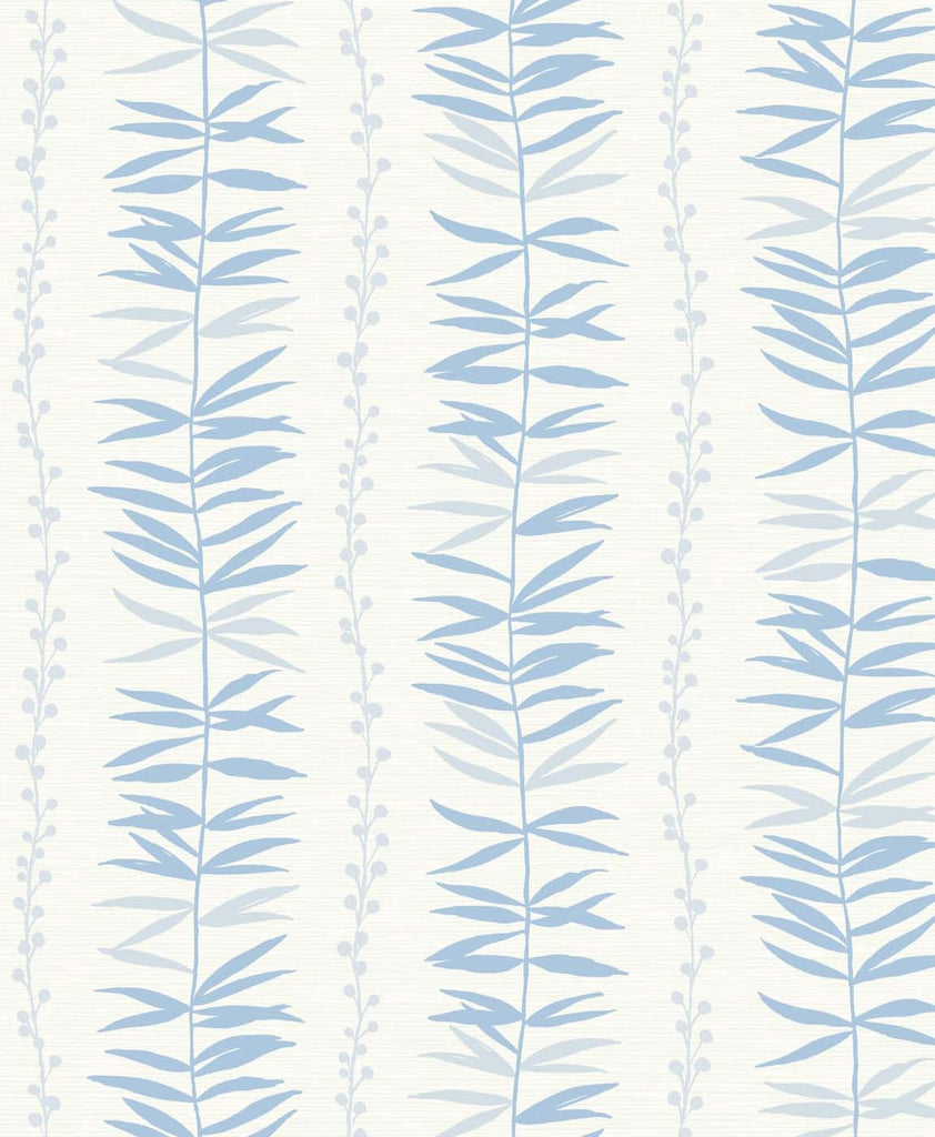 Malibu Summer Garland  Wallpaper - Contemporary Botanical - Sky Blue | Malibu Wallpaper